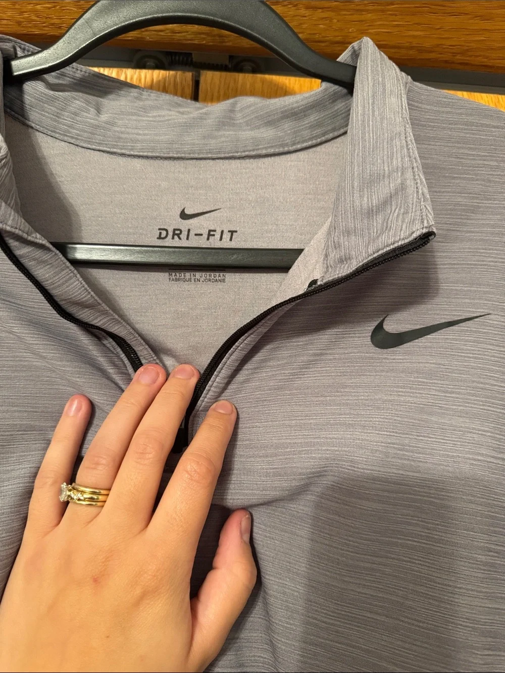 Nike Light Gray Quarter-Zip Athletic Pullover
